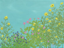 Load image into Gallery viewer, FLOWERS ON BLUE 12X9 Original
