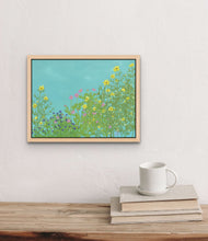 Load image into Gallery viewer, FLOWERS ON BLUE 12X9 Original
