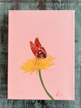 Load image into Gallery viewer, GULF FRITILLARY AND YELLOW ZINNIA 9X12 original
