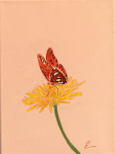 Load image into Gallery viewer, GULF FRITILLARY AND YELLOW ZINNIA 9X12 original
