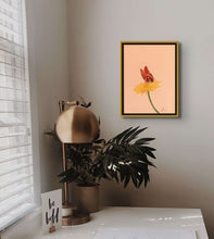 Load image into Gallery viewer, GULF FRITILLARY AND YELLOW ZINNIA 9X12 original
